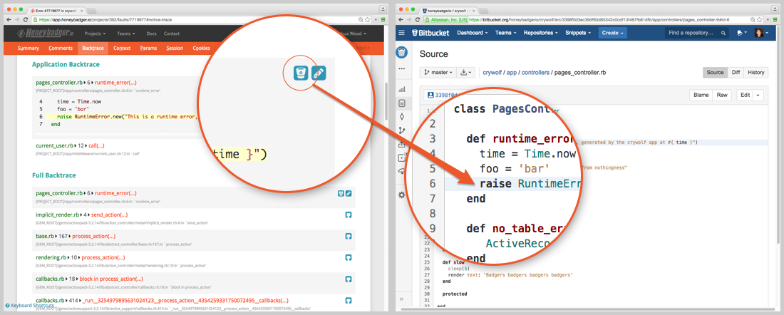 Honeybadger Bitbucket Support